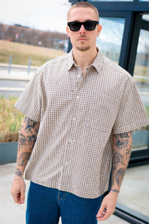 Only & Sons Daves Loose Check Shirt Egret