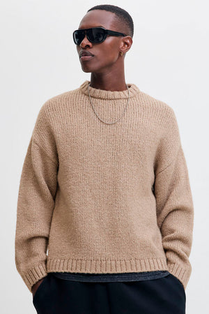 Jack & Jones Kidd Knit Crew Neck Desert Taupe