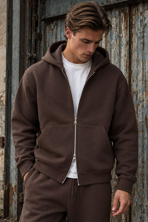 Jack & Jones Sweat Scuba Zip Hoodie Chocolate Torte