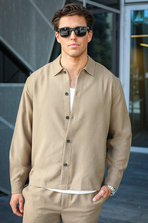 Only & Sons Hansi Ario LS Shirt Relaxed Petrified Oak