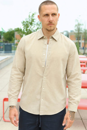 Selected Regclay Leinblend Hemd Pure Cashmere