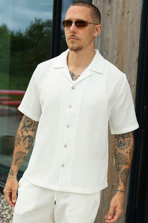 ONLY & SONS Bertil Waffle SS Resort Hemd Cloud Dancer