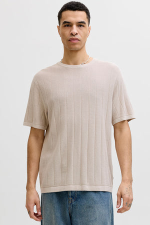 Jack & Jones Bradley Knit Tee SS Moonbeam