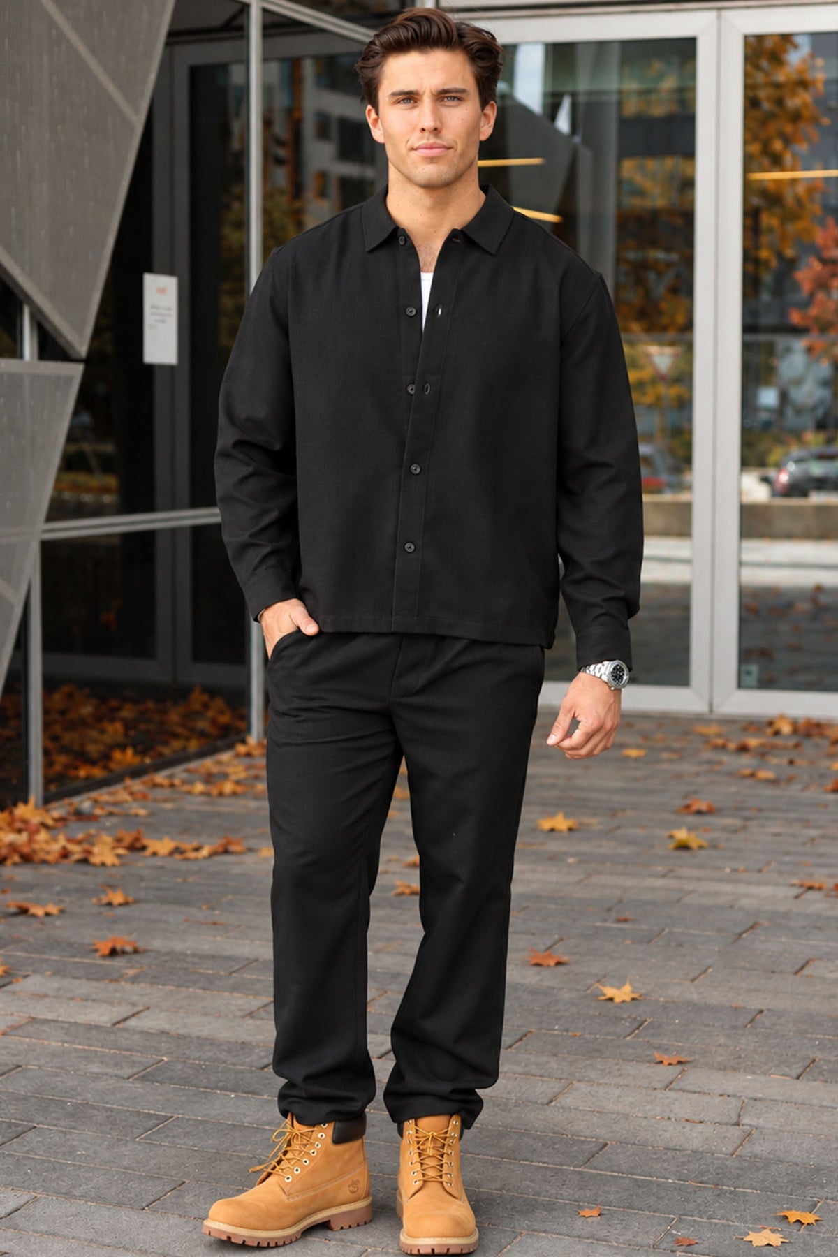 Only & Sons Hansi Relaxed Ario LS Shirt Black