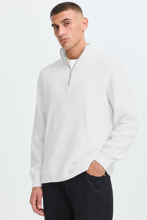 Solid Vian Half Zip Off White