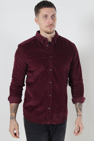 ONLY & SONS Michael Regular Fit Stretch Cord Hemd LS Port Royale
