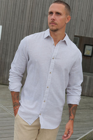 Jack & Jones Summer Shirt Linen Blend LS Crockery