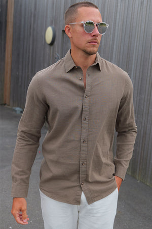 Jack & Jones Summer Hemd Linen Blend LS Falcon