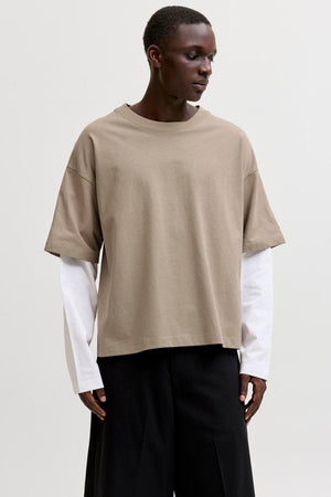 Jack & Jones Cobiarritz Doublelayer Tee LS Styd SS26 Crockery