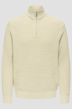 ONLY & SONS Join Reguler Fit High Neck Knit Egret