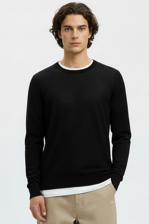 Selected Berg Crew Neck Schwarz