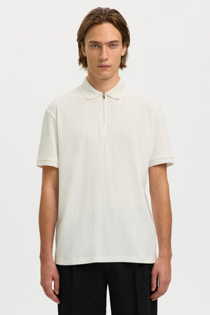 Selected Fave Polo Kurzarm Cloud Dancer