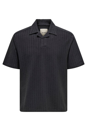 ONLY & SONS Males Regular Fit SS Resort Hemd Black