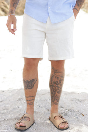 Selected Regular Brody Linen Shorts Cloud Dancer