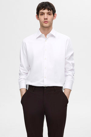 Selected Performance Stretch LS Hemd Bright White