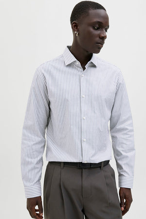 Jack & Jones Parker Wrinkle Resistant Hemd LS Bright White Stripe