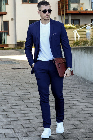Jack & Jones Premium Franco Slim Fit Anzug Medieval Blue