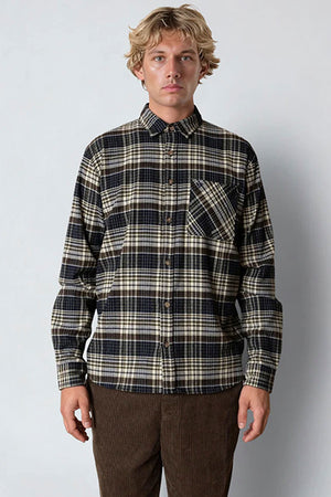 Fat Moose Forest flannel Hemd Navy/Moss check 007