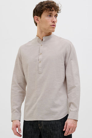 Jack & Jones Summer Half Placket Hemd Ls Crockery