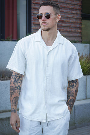 ONLY & SONS Latham Resort Linen Structure Hemd Cloud Dancer