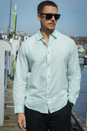 Jack & Jones Summer Hemd LS Iceberg Green