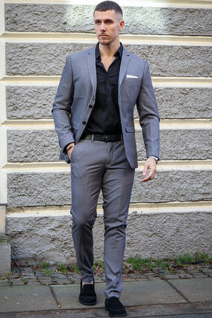 Jack & Jones Premium Franco Slim Fit Anzug Light Grey Melange