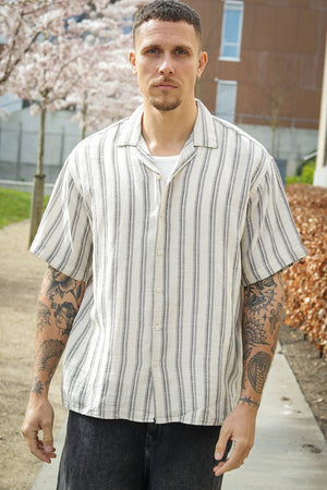 Jack & Jones Enzo Stripe Resort Hemd SS Moonbeam