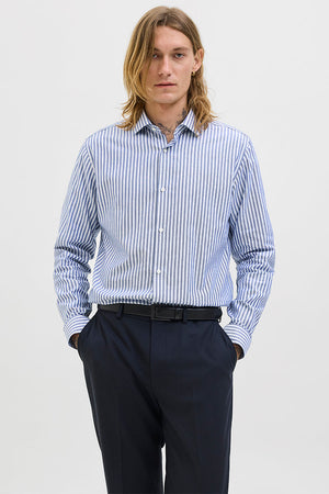 Jack & Jones Parker Wrinkle Resistant Hemd LS Black Iris Stripe