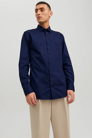 Jack & Jones Parker Wrinkle Resistant Hemd LS Perfect Navy