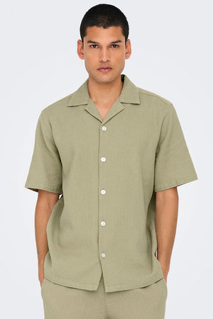 ONLY & SONS Bertil Waffle SS Resort Hemd Twill