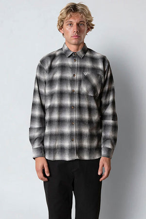 Fat Moose Forest flannel Hemd Mid grey/Light grey 001