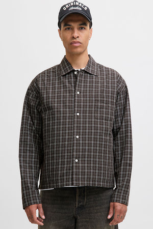 Jack & Jones Austin Loose Fit Check Hemd Chocolate Torte