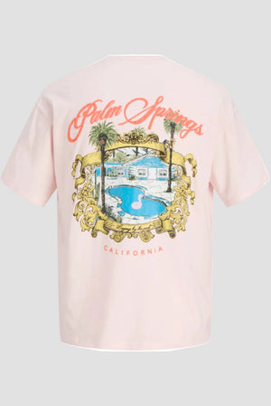 Jack & Jones Jorpost Tee SS Crew Neck Styd Ss26 Chalk Pink