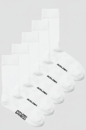 Jack & Jones Basic Bamboo 5 Pack Sock White