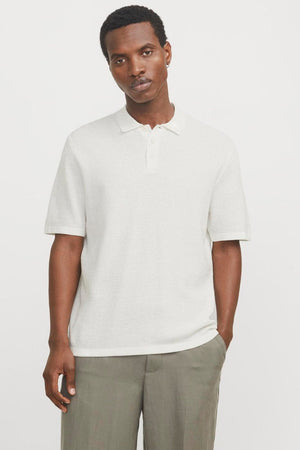 Jack & Jones Goerge Relaxed Fit Knit Polo Cloud Dancer