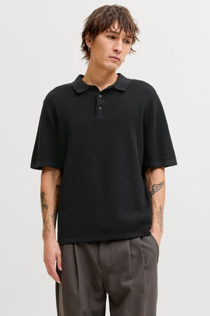 Jack & Jones Goerge Relaxed Fit Knit Polo Black
