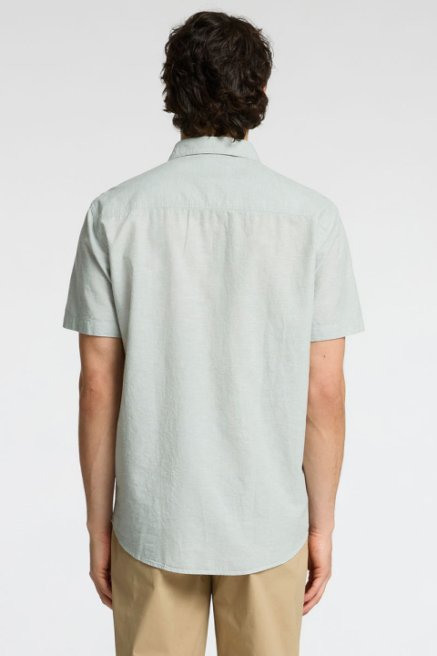 Selected Regular Sun Linen Hemd SS Iceberg Green / White