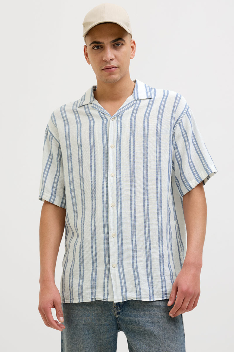 Jack & Jones Enzo Stripe Resort Hemd SS White