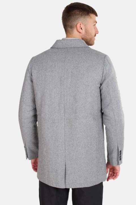 Clean Cut Halmstad Uld Frakke Light Grey Mel