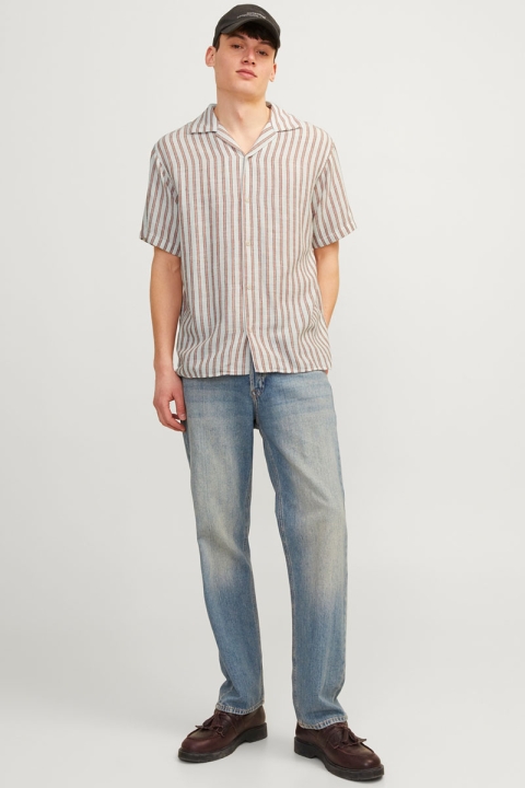 Jack & Jones Noto Stripe Resort Hemd SS Carnelian