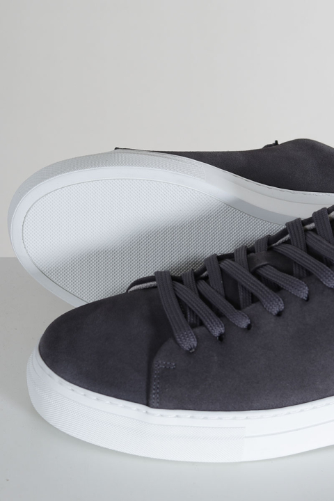 Selected David Chunky Suede Leather Sneaker Asphalt