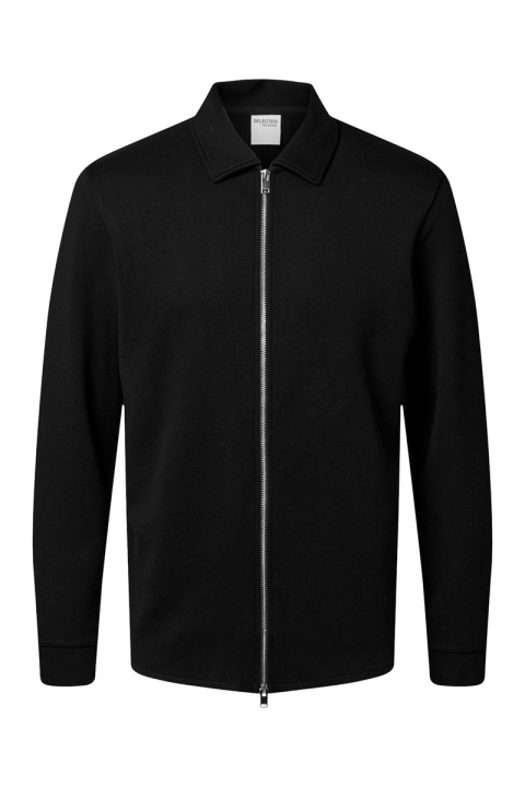 Selected Emanuel Soft Sweat Full Zip Black