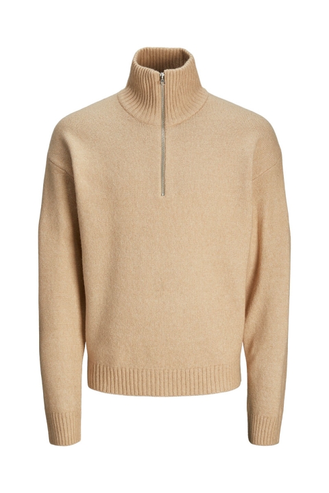 Jack & Jones Ollie Knit Half Zip Humus