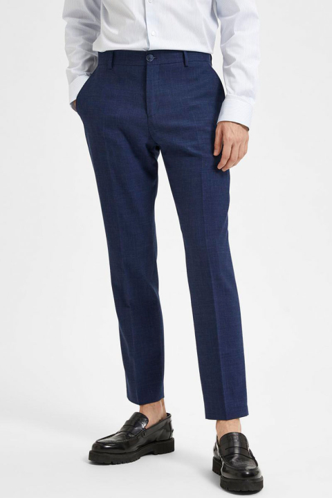 Selected SLIM OASIS LINEN PANTS Dark Navy