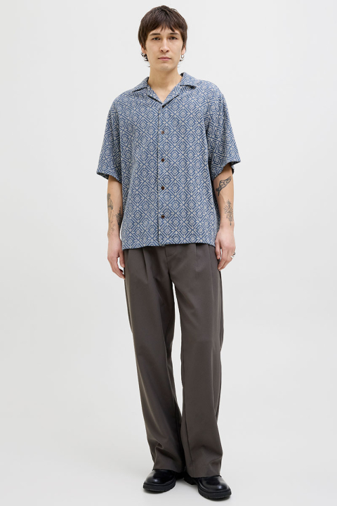 Jack & Jones Vincent Print Resort SS Hemd Bering Sea