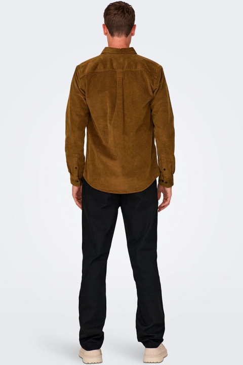 ONLY & SONS New Terry Corduroy LS Hemd Monks Robe