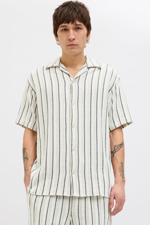 Jack & Jones Coba Stripe Resort Hemd SS Celadon Tint