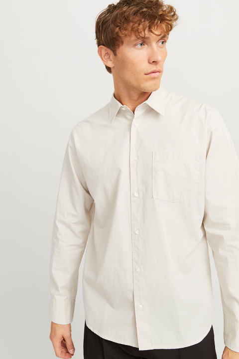 Jack & Jones Cody Relaxed Fit Poplin LS Hemd Moonbeam