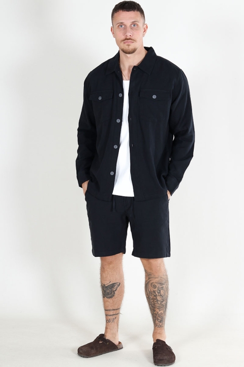 Selected SLHBRODY-LINEN OVERSHIRT LS Black