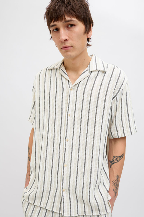 Jack & Jones Coba Stripe Resort Hemd SS Celadon Tint